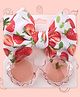 Polka Tots Cotton Strawberry Printed Bow Headband & Floral Shaped Sunglasses Set - Mix Pastel