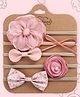 Polka Tots Set Of 5 Cotton Floral & Bow Headbands - Pink