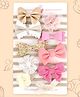 Polka Tots Set Of 10 Cotton Floral & Bow Headbands - Multi Colour