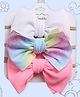 Polka Tots Set Of 3 Cotton Solid & Gradient Printed Bow Headbands - Multi Colour
