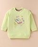 Zero Cotton Knit Full Sleeves Top With Caterpillar & Floral Print - Lime