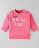 Zero Cotton Knit Full Sleeves Text & Butterfly Print T-Shirt - Pink
