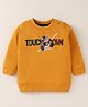 Zero Cotton Knit Full Sleeves Text Printed T-Shirt - Mustard
