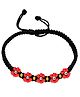 Darshraj Jewels 925 Sterling Silver Ball Thread Bracelet | Anklet with  Beads Flower Design- Maroon