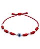 Darshraj Jewels 925 Sterling Silver Ball & Evil Eye 9 Knot Thread  Anklet | Bracelet - Red