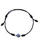 Darshraj Jewels 925 Sterling Silver Ball with Evil Eye 6 Knot Thread Anklet | Bracelet - Black