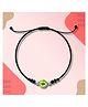 Darshraj Jewels 925 Sterling Silver Ball with Green Smile Beads Handmade Thread Bracelet | Anklet | Nazariya - Black