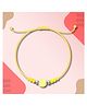 Darshraj Jewels 925 Sterling Silver Ball with Smile Beads Handmade Thread Bracelet | Anklet | Nazariya - Yellow