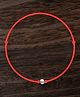 Darshraj Jewels 925 Sterling Silver Ball Handmade Thread Anklet | Nazariya Anklet - Red