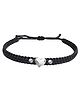 Darshraj Jewels 925 Sterling Silver Ball & Heart Design Handmade Thread Anklet and Bracelet - Black