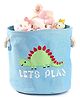 House of Quirk Round Laundry Basket Cute Cartoon Kids Nursery Hamper Boys Toy Storage Organizer Baby Laundry Hamper Nursery Bin Box Room Decoration-Dinosaur Blue