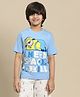 Kidsville Despicable Me Featuring Half Sleeves Minion & Text Printed Tee - Blue