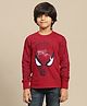 Kidsville Full Sleeves Marvel Avengers Featuring Spiderman Printed Sweatshirt - Red