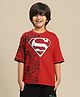 Kidsville DC Comics Featuring Half Sleeves Superman Logo Printed Tee - Red