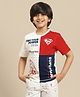 Kidsville DC Comics Featuring Half Sleeves Superman Logo & Text Printed Tee - Multi Colour