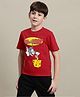 Kidsville Tom & Jerry Featuring Half Sleeves Character Logo Printed Tee - Red