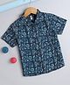 The Magic Wand Cotton Half Sleeves Animals Motif Printed Shirt - Indigo Blue