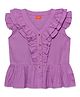 Olele Cotton Victoria Ruffle Sleeveless Solid Top - Lavender