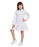 Olele Cotton Full Sleeves Solid Dress - White