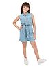 Olele Cotton Denim Sleeveless Solid Jumpsuit - Indigo Blue