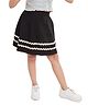 Olele Cotton Abstract Printed Skirt With Solid Safety Shorts - Black