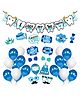 Zyozi I Got My First Tooth Decoration - Banner, Balloons & PhotoBooth Props Blue & White (Pack of 42) Blue