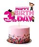 Zyozi Girl Boss Baby Theme Cake Topper, 3rd Birthday Cake Topper, Three Year Old Baby girl Happy Birthday Party Decoration