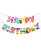 Zyozi Cartoon Theme Happy Birthday Bunting Banner for Boys or Girls Birthday MultiColor