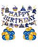 Zyozi Little Prince Theme Birthday Decorations Set Banner Character Banner Swirls and Balloons Blue Gold - Pack of 33