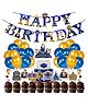 Zyozi Little Prince Theme Birthday Decorations Combo Banner Cake Cupcake Toppers Balloons Blue Gold - Pack of 37