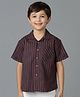 Tales & Stories Cotton Half Sleeves Striped Shirt - Black & Red