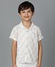 Tales & Stories Cotton Half Sleeves Bird Motif Printed Shirt - Off White