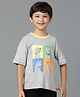Tales & Stories Cotton Half Sleeves Dogs Printed Tee - Grey