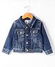 US Polo Assn Knit Full Sleeves Solid Colour Denim Jacket - Blue