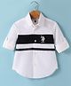 US Polo Assn  Cotton Knit Full Sleeves Blocked Shirt - White