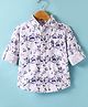 US Polo Assn Cotton Knit Full Sleeves Floral Printed Shirt - White & Purple