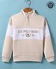 US Polo Assn Cotton Knit Full Sleeves Sweatshirt With Logo Print & Cut & Sew Design - Beige