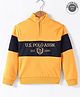 US Polo Assn Cotton Knit Full Sleeves Sweatshirt With Logo Print - Light Orange