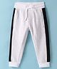 US Polo Assn Cotton Knit Full Length Taped Lounge Pant with Text Print - White