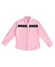 US Polo Assn Cotton Knit Full Sleeves Solid Shirt with Placement Stripe & Brand Text Print - Pink