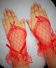 Tipy Tipy Tap Fingerless Netted Gloves - Red