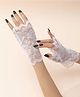 Tipy Tipy Tap Fingerless Self Net Gloves - White
