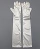 Tipy Tipy Tap Fullfinger Satin Elbow Length Gloves - Ivory