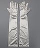 Tipy Tipy Tap Fullfinger Satin Elbow Length Gloves - Silver