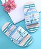 Babyoye Dino Printed Flip Flops with Back Strap - Light Blue