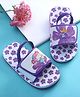 Babyoye Princess & Floral Printed Flip Flops with Back Strap - Purple