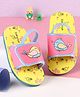 Babyoye Sea Life Printed Flip Flops with Back Strap - Yellow & Pink