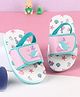 Babyoye Sea Life Printed Flip Flops with Back Strap - White