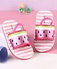 Babyoye Striped Flip Flops with Back Strap - Pink