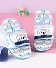 Babyoye Bear Printed Flip Flops with Back Strap - Light Blue & Grey